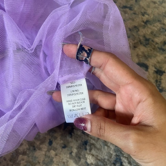 NWT ANTHROPOLOGIE FLAT WHITE BRAND TULLE STRAPLESS TUBE BLOUSE TOP LAVENDER M - Picture 5 of 5
